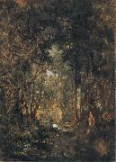 Theodore Rousseau In the Wood at Fontainebleau oil painting reproduction